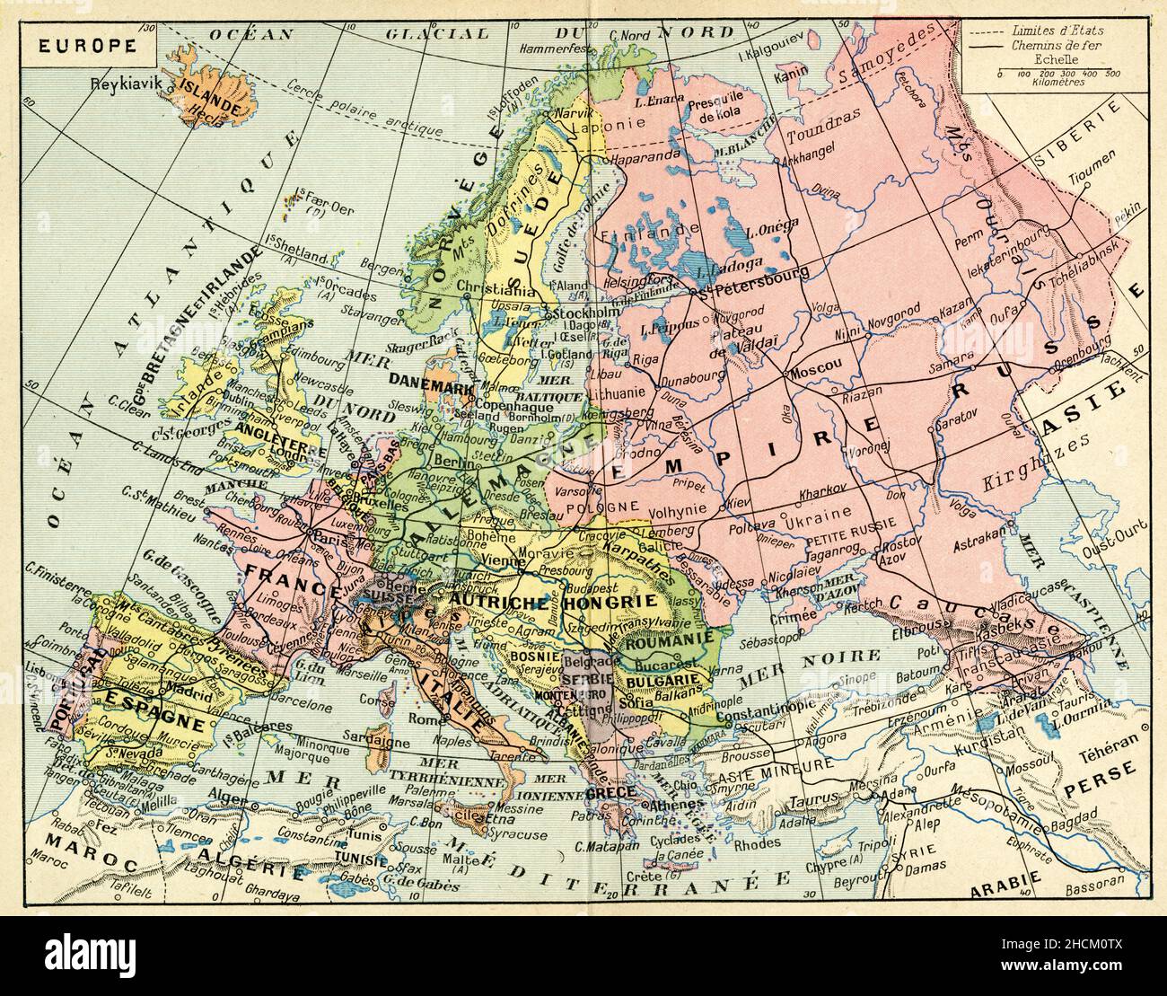 CARTE DE L'EUROPE ANCIENNE Banque D'Images