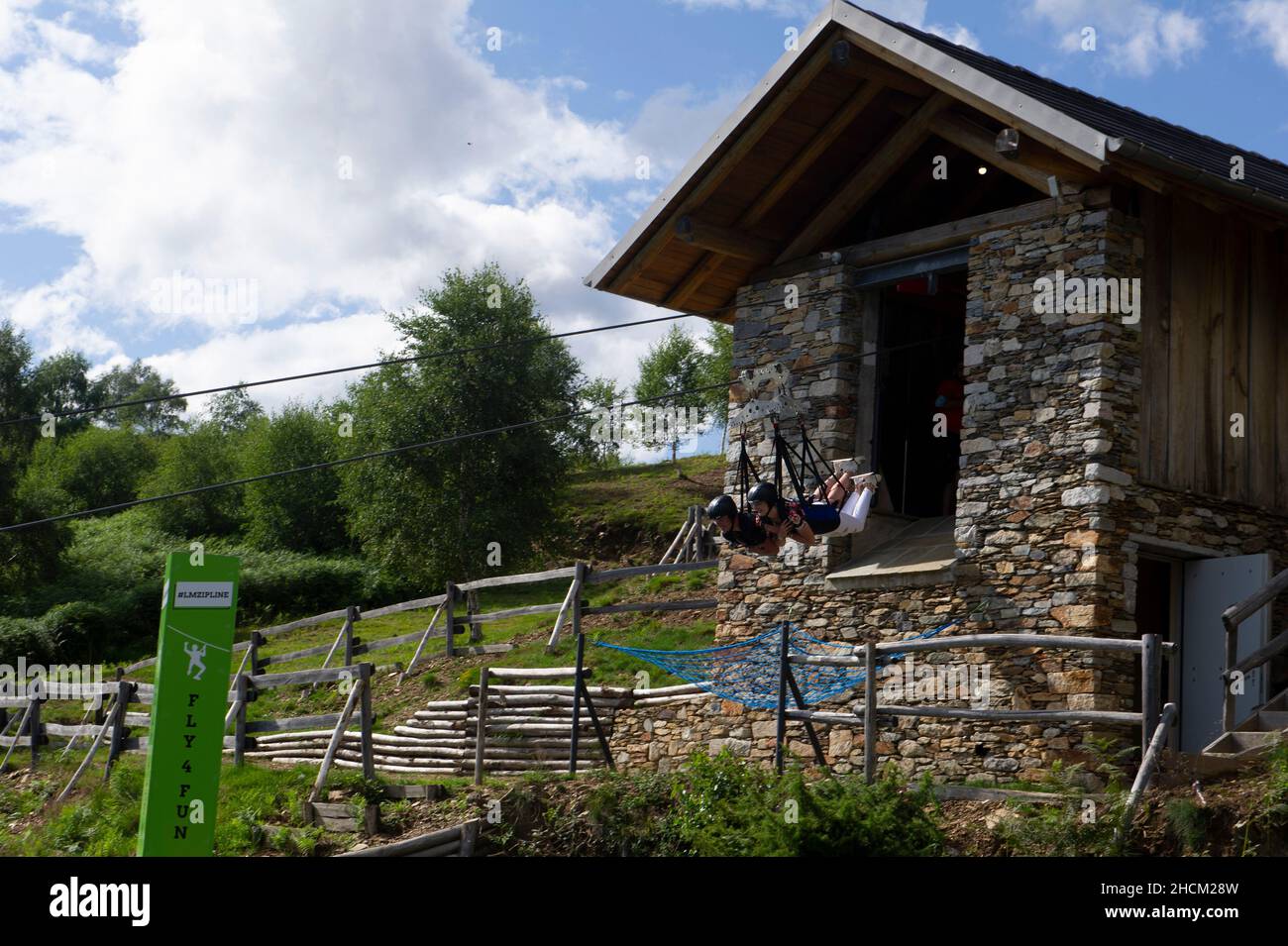 Lago Maggiore - Aurano - Zip Line - Angels Fly Banque D'Images