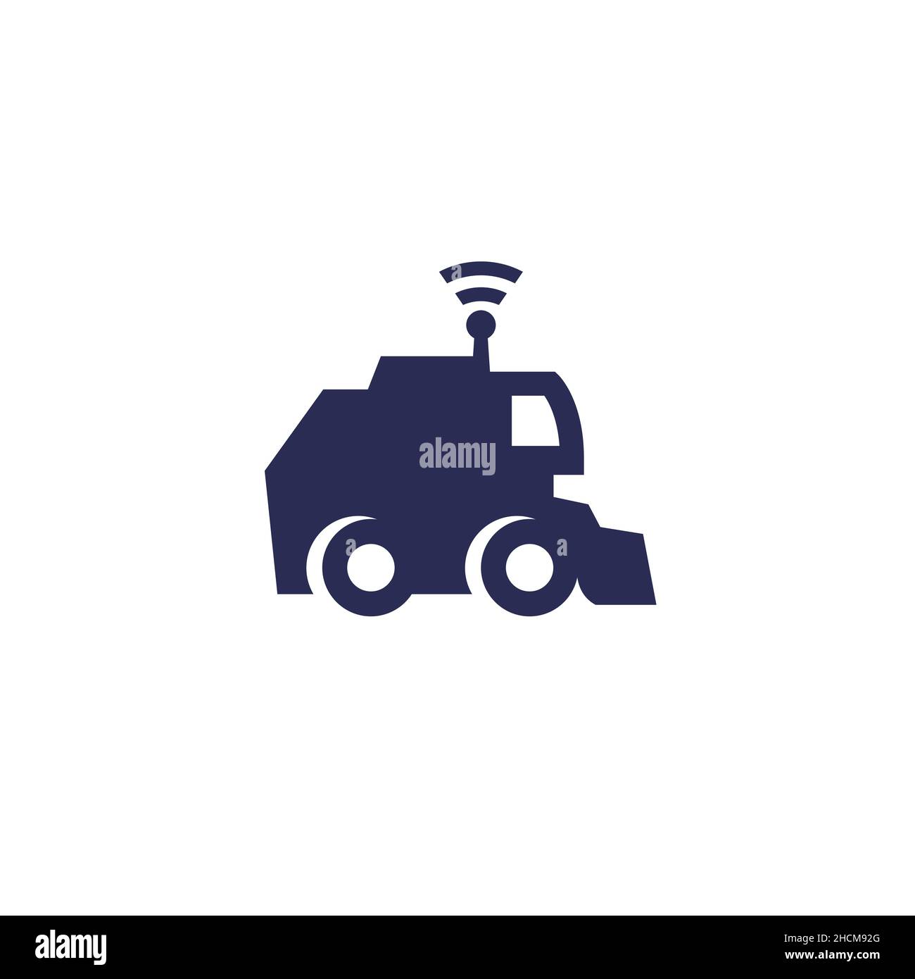 Icône de moissonneuse-batteuse autonome en blanc Illustration de Vecteur