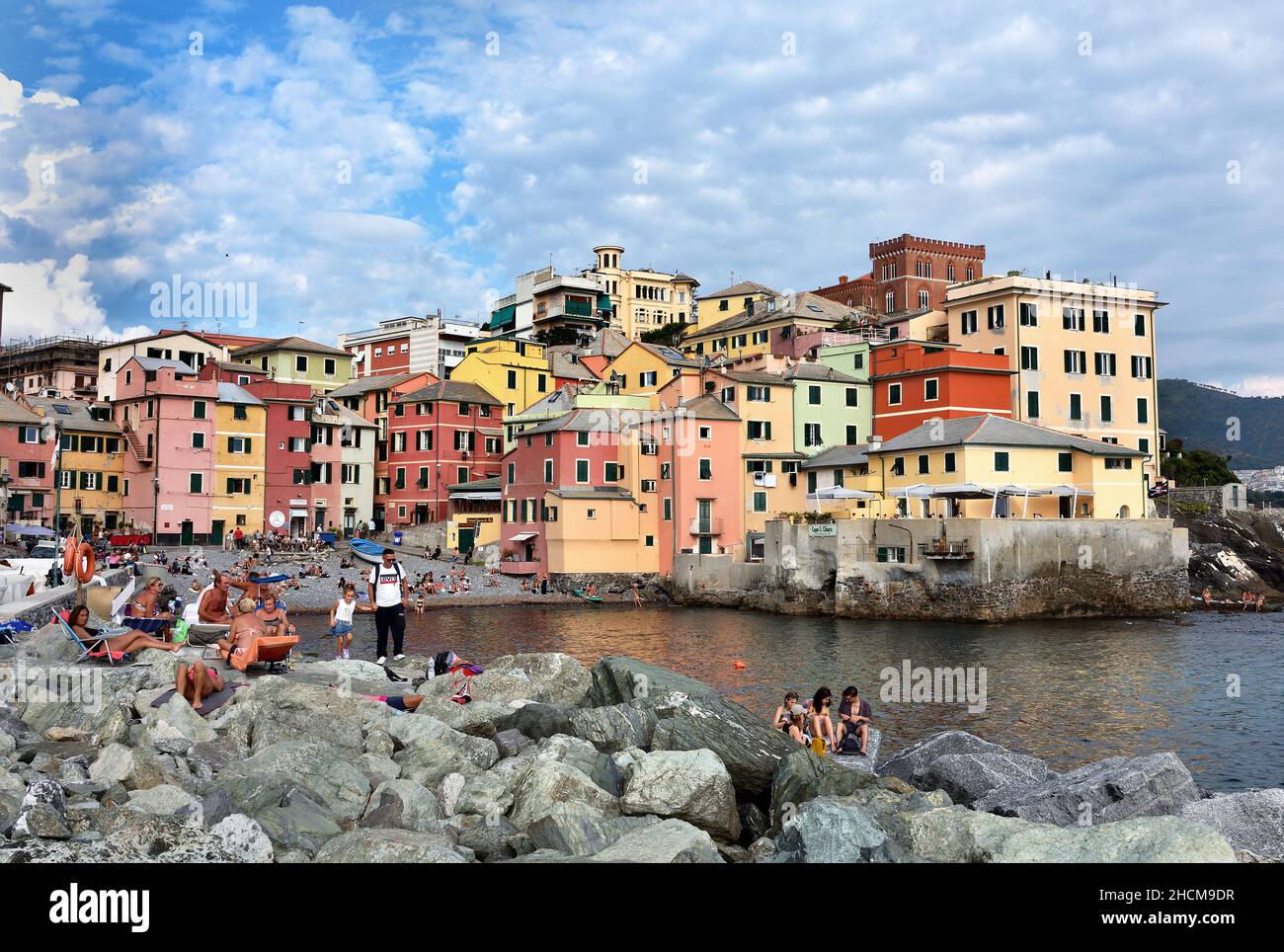 Bogliasco, Gênes, Gênes, Italie, Italien.( Golfo Paradiso.L'économie est principalement basée sur le tourisme, ) Banque D'Images
