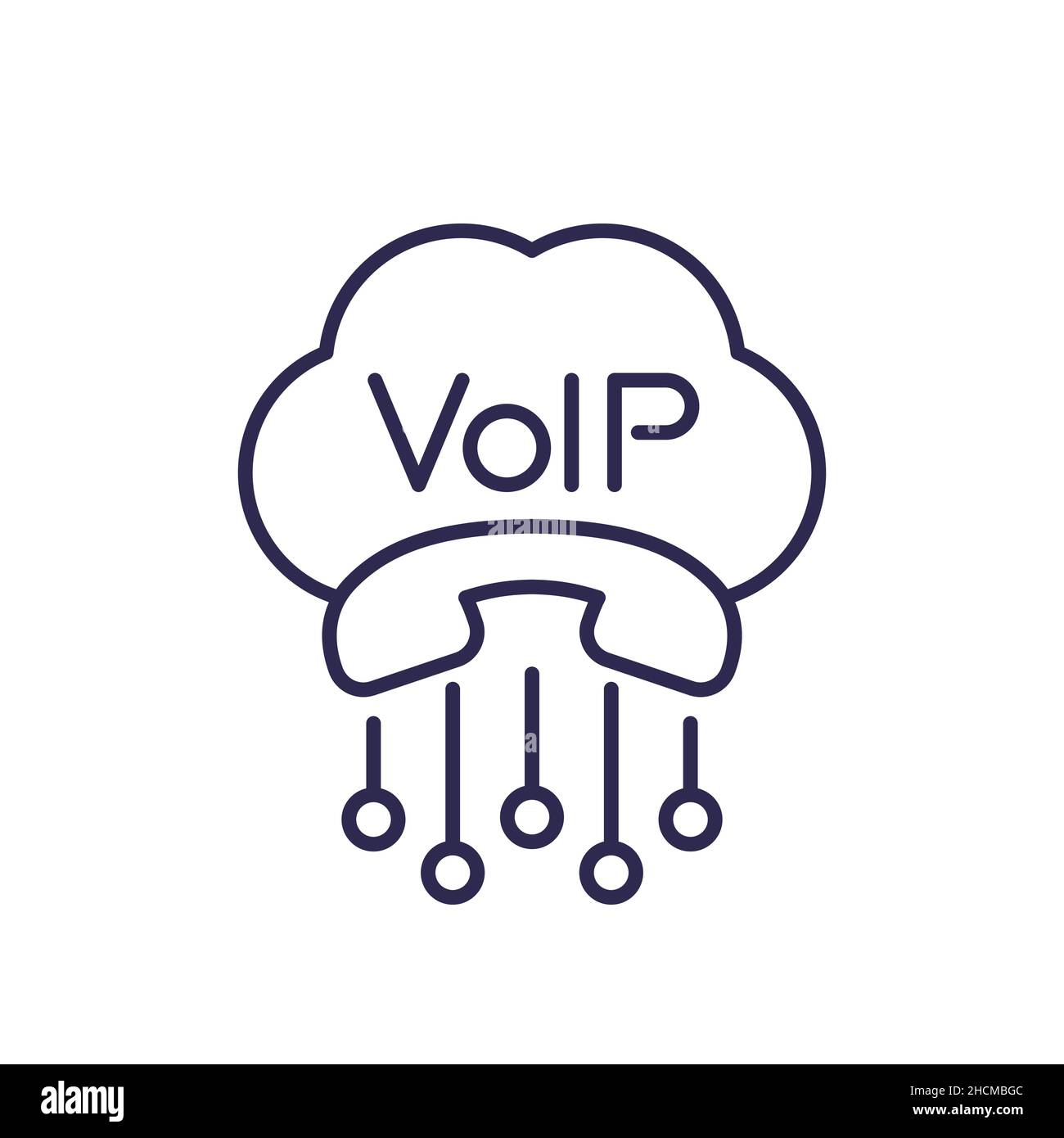 Téléphonie VoIP, icône de ligne d'appel Image Vectorielle Stock - Alamy