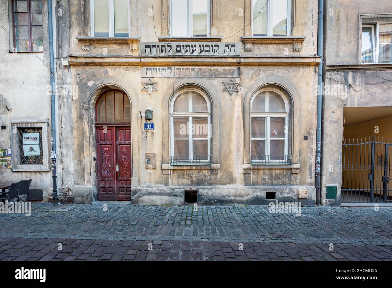 Ancienne Synagogue Kowea ITIM le-Tora au quartier juif de Cracovie (Kazimierz) - Cracovie, Pologne Banque D'Images Ancienne Synagogue Kowea ITIM le-Tora au quartier juif de Cracovie (Kazimierz) - Cracovie, Pologne Banque D'Images