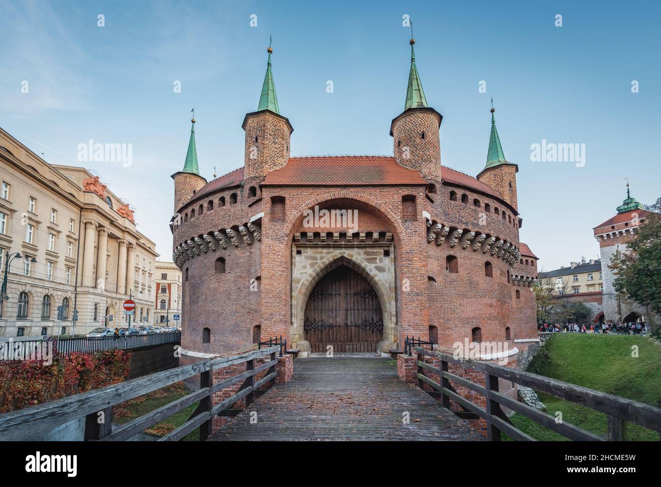 Cracovie Barbican - Cracovie, Pologne Banque D'Images