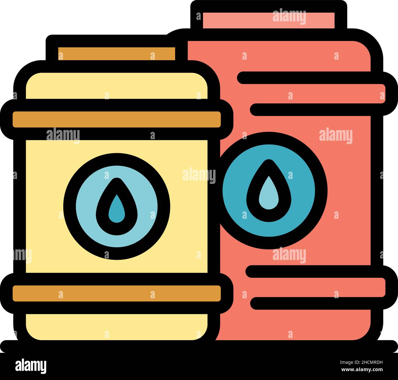 Icône de cartouche d'huile. Contour cartouche d'huile vecteur icône couleur isolé à plat Illustration de Vecteur