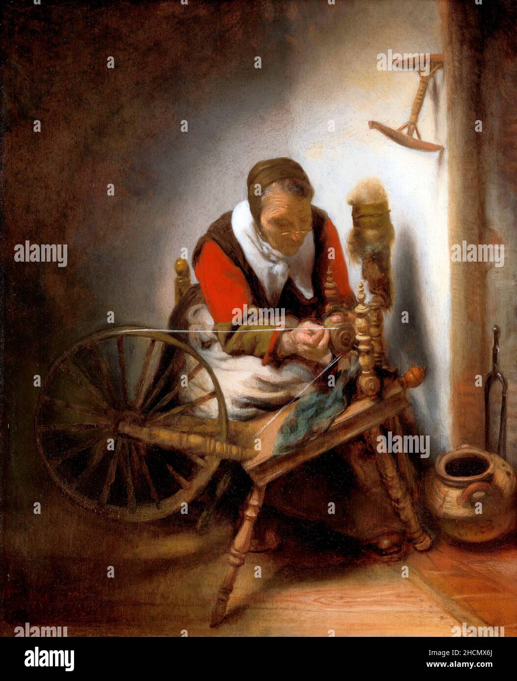 La flèche de Nicolaes Maes (1634-1693), huile sur panneau, c.1652-62 Banque D'Images