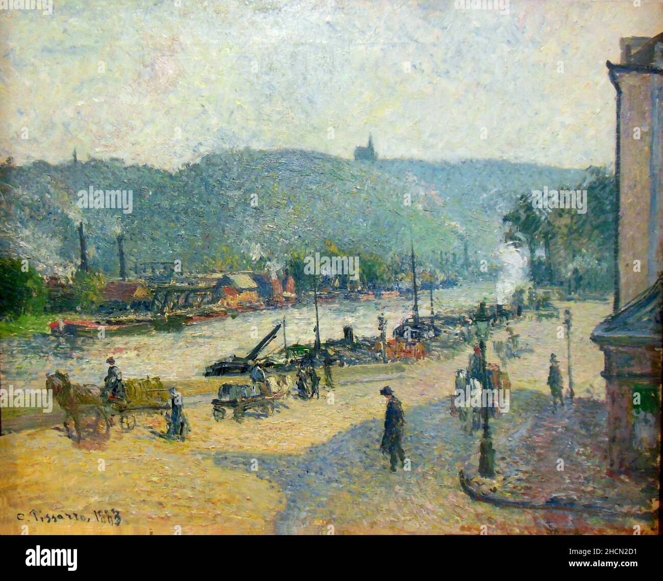 Place Lafayette à Rouen par le peintre français impressionniste/post-impressionniste Camille Pisarro Banque D'Images