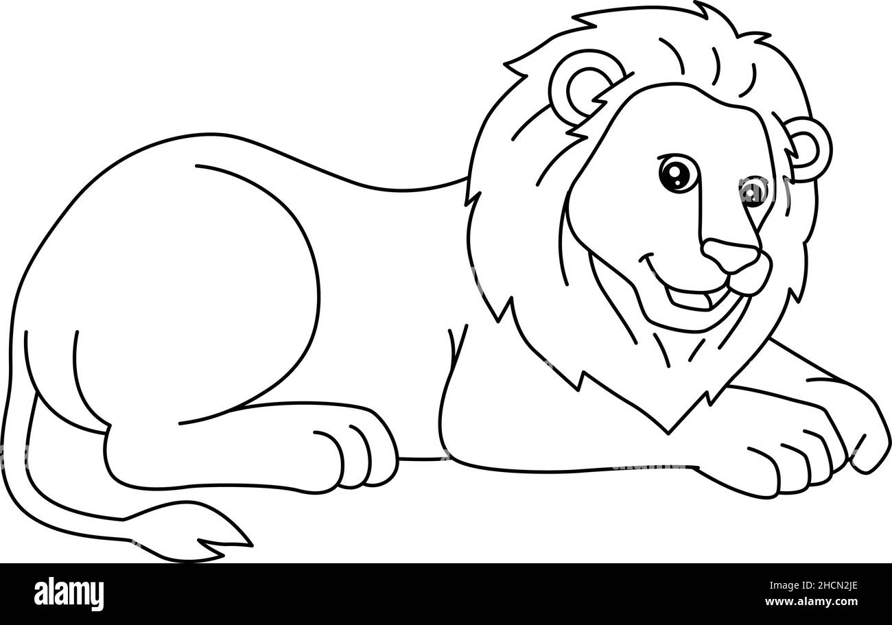 Lion coloriage page isolé pour enfants Illustration de Vecteur