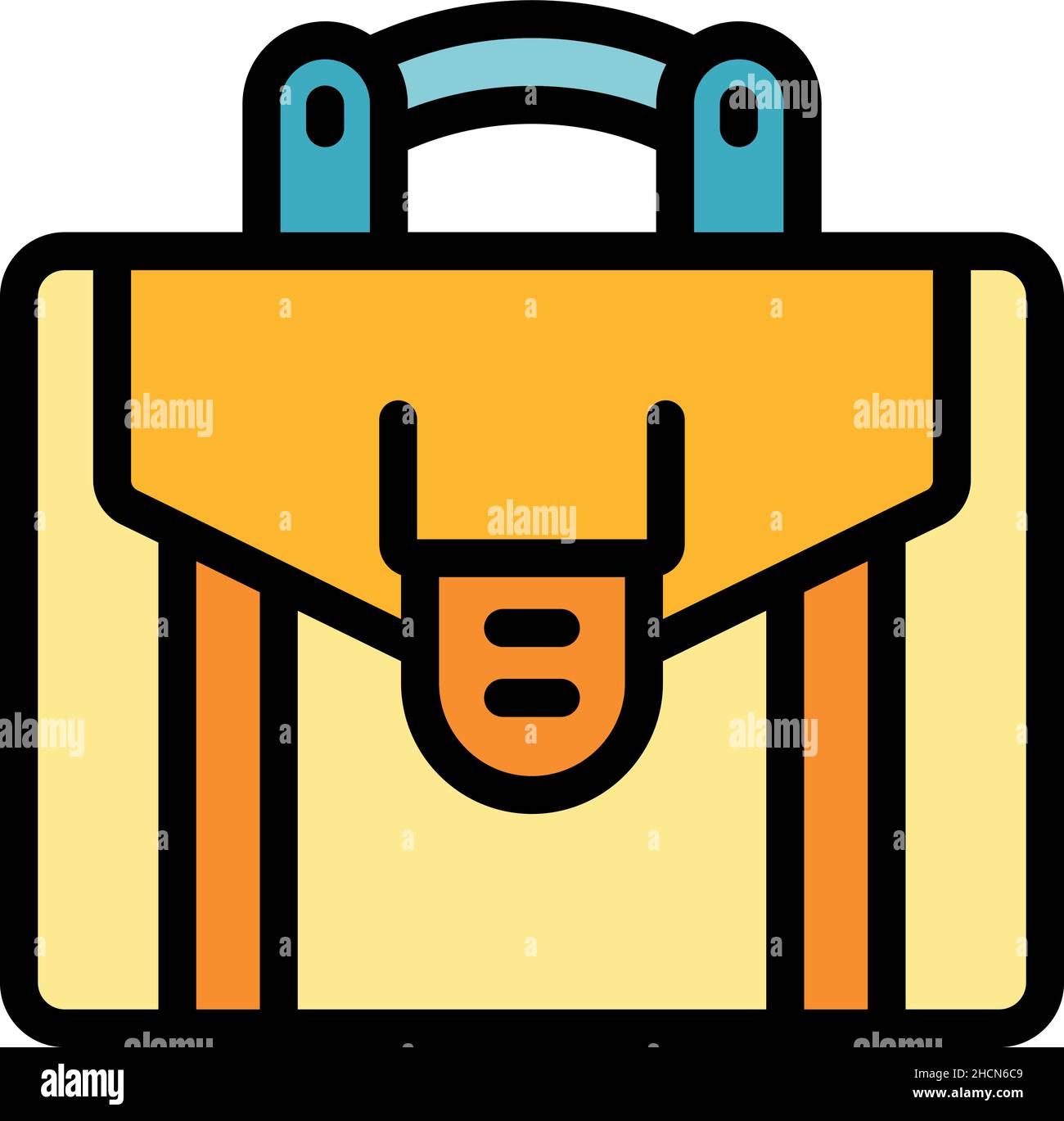Icône du porte-documents Office.Outline office briefcase vector icône couleur isolée à plat Illustration de Vecteur