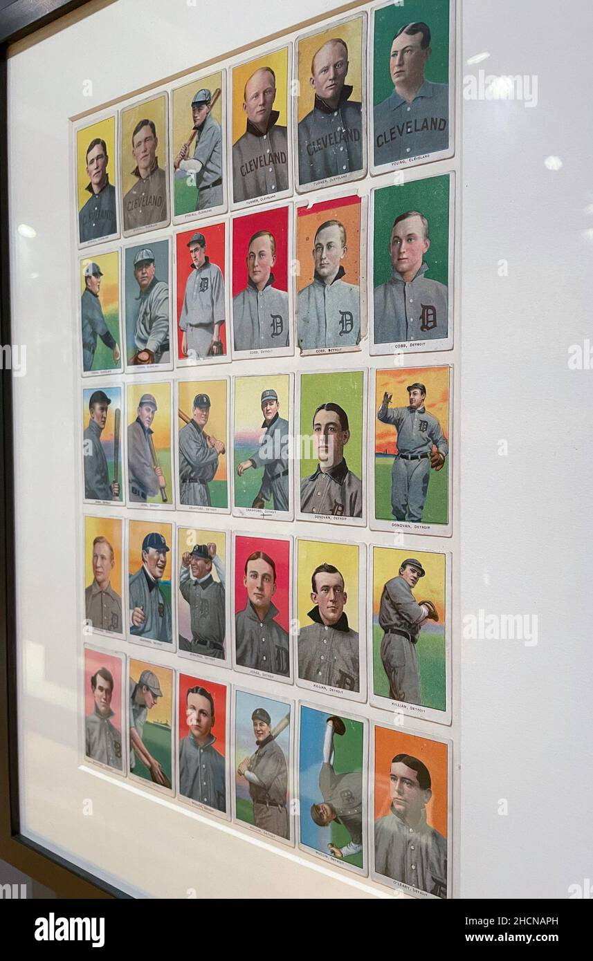 Collection de cartes de base-ball Jefferson R. Burdick au Metropolitan Museum of Art de New York, États-Unis 2021 Banque D'Images