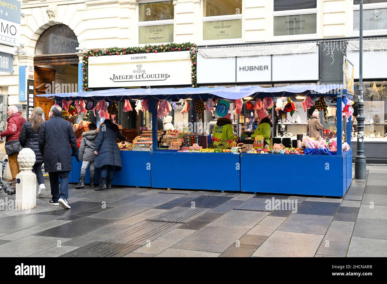Vienne, Autriche.Stand de vente avec le charme chanceux 'Am Graben' dans le premier quartier de Vienne Banque D'Images