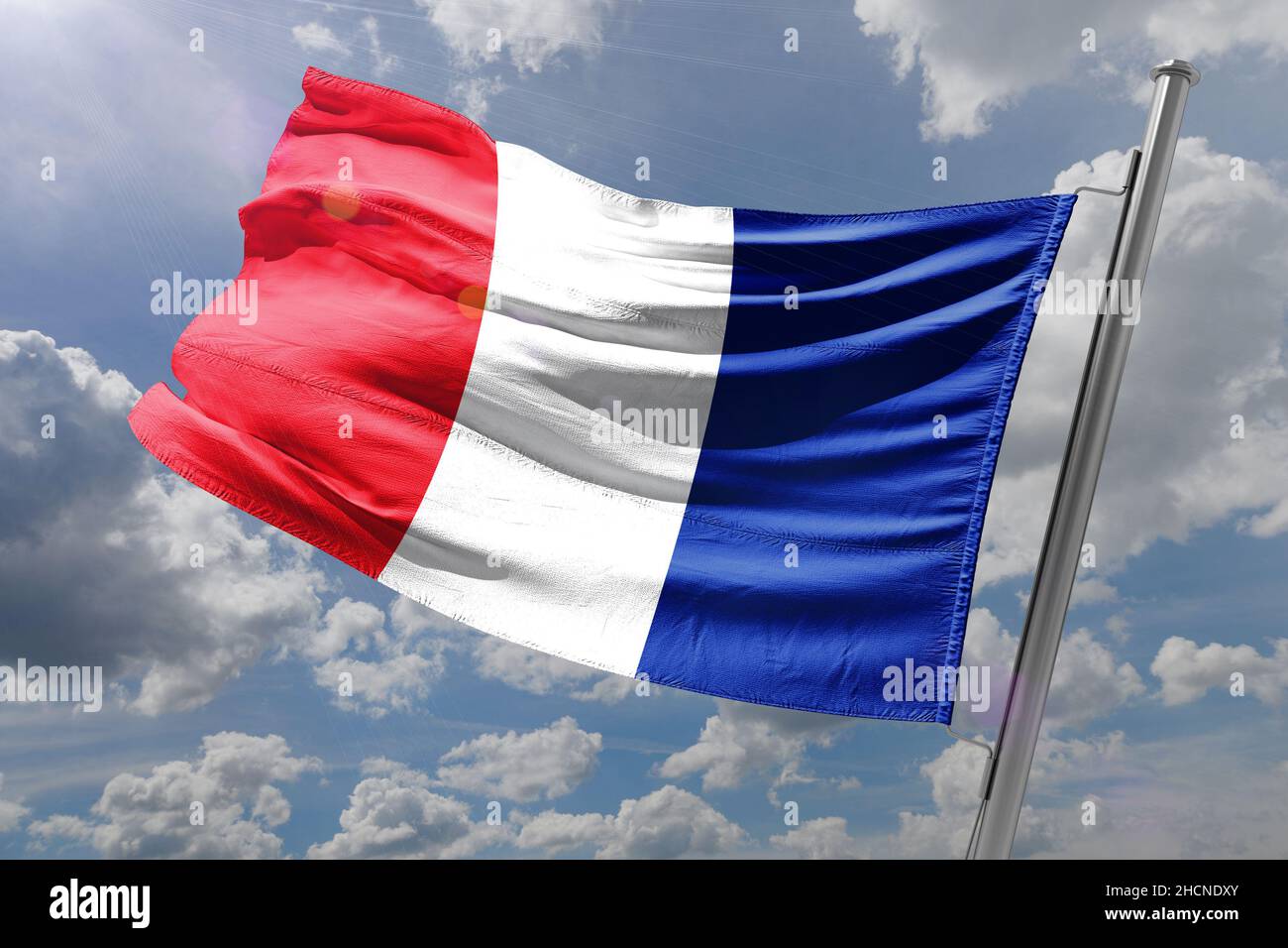 Le drapeau de la France (drapeau français) est un drapeau tricolore  comportant trois bandes verticales de couleur bleue (côté palan), blanche  et rouge Photo Stock - Alamy