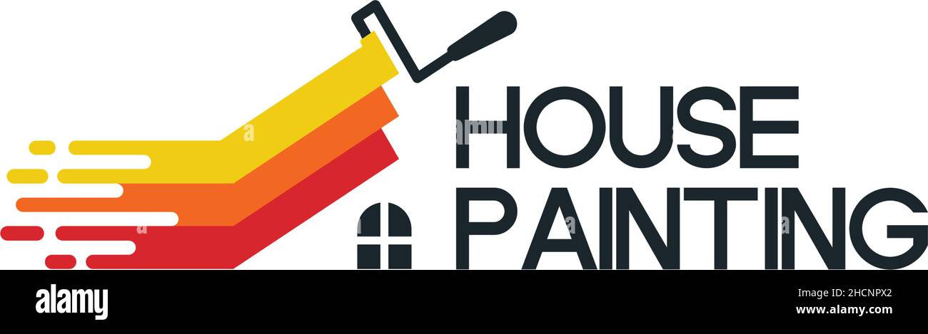 Design moderne coloré MAISON PEINTURE logo Illustration de Vecteur