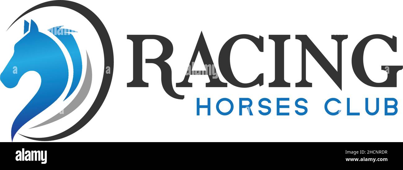 Design moderne et coloré du logo du club des chevaux DE COURSE Illustration de Vecteur