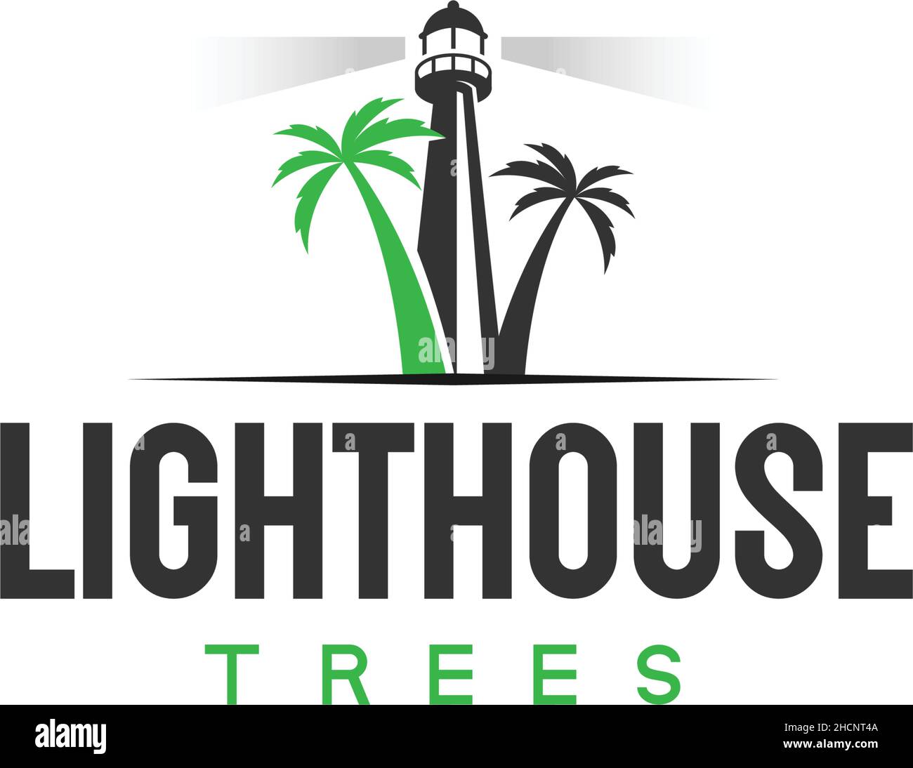 Design moderne et coloré AVEC logo vert LIGHTHOUSE Trees Illustration de Vecteur