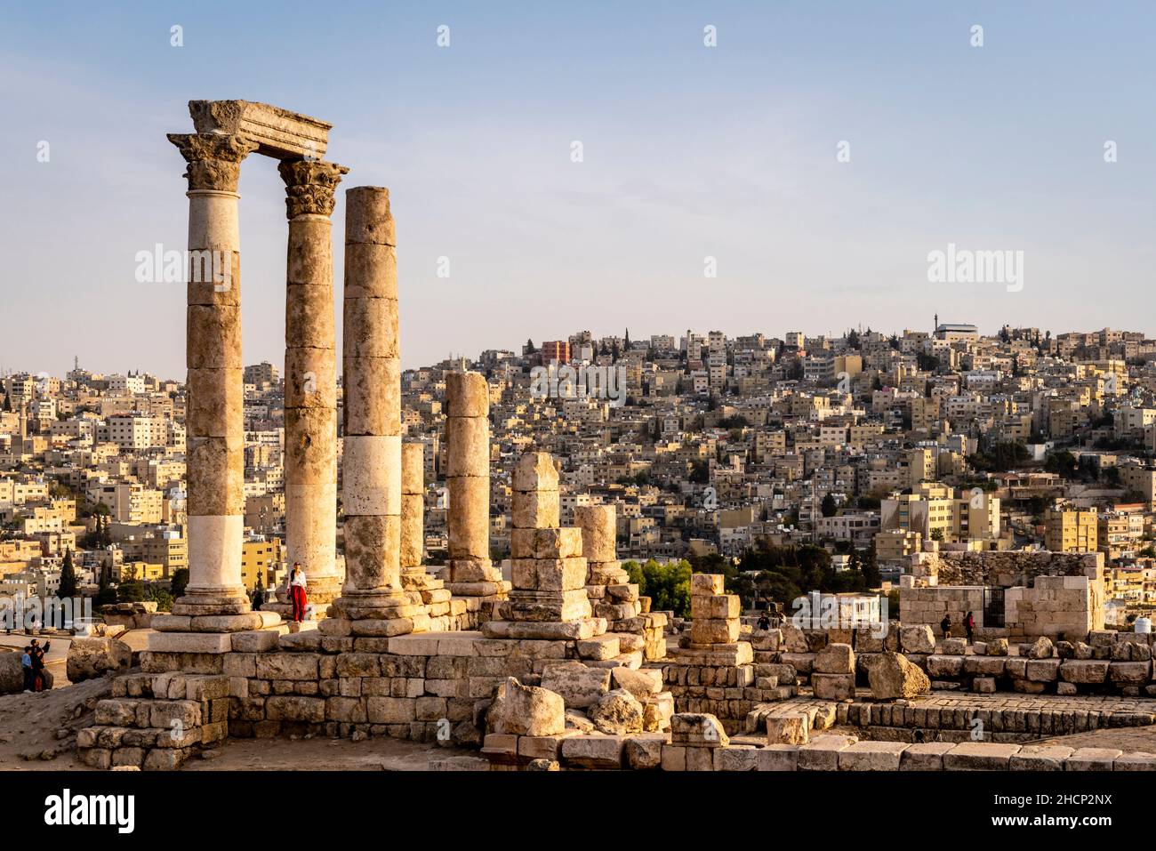 Le Temple d'Hercules, la Citadelle, Amman, Jordanie. Banque D'Images