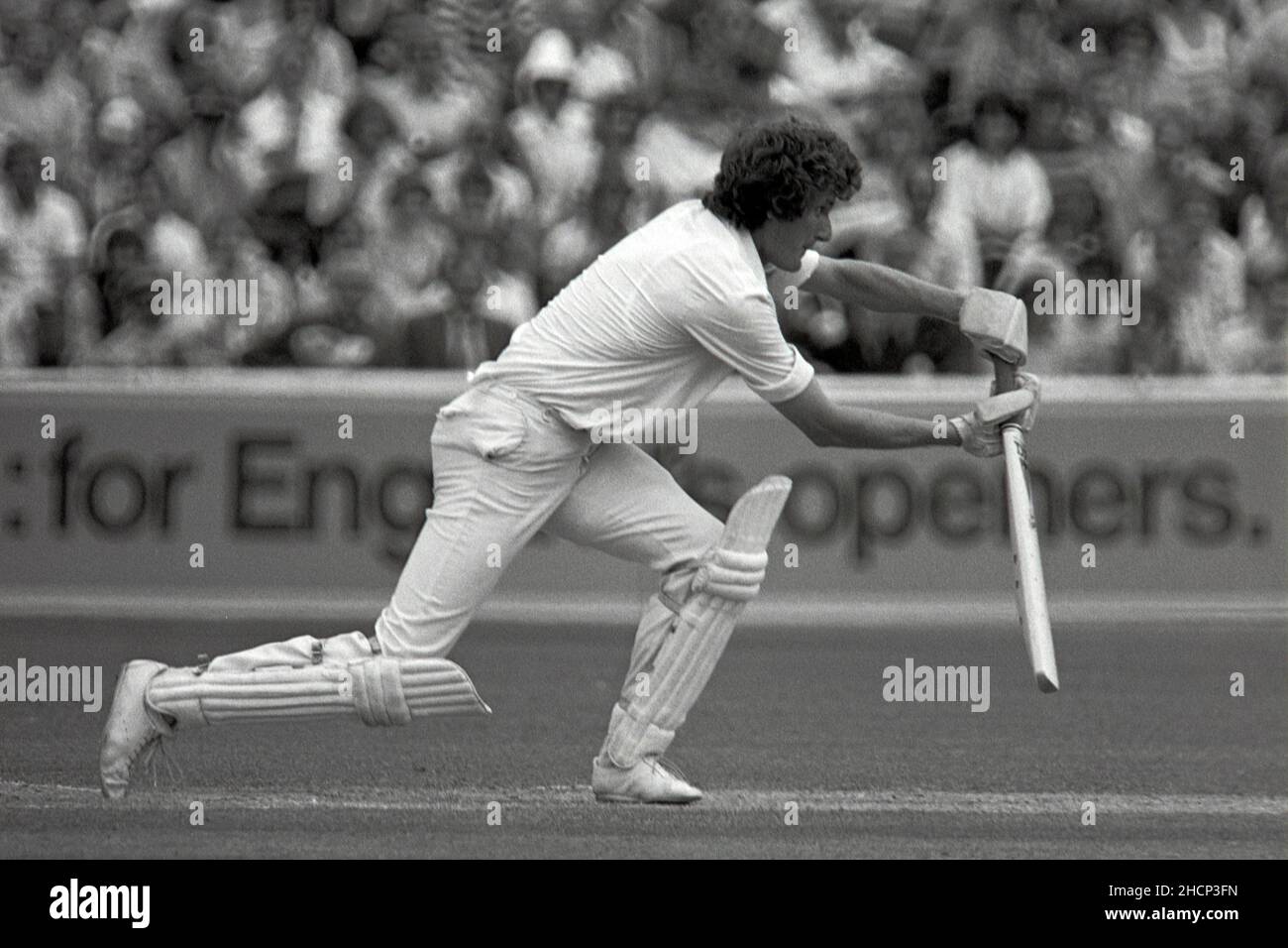 Bob Willis battant pour l'Angleterre contre la Nouvelle-Zélande, (First E v NZ Test Match) à l'Oval, Londres, Angleterre 28 juillet 1978 Banque D'Images