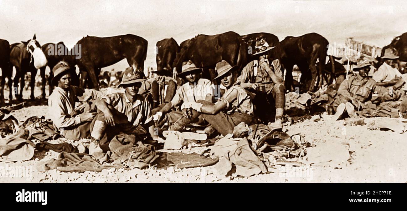 Troupes australiennes à Damas pendant la première Guerre mondiale Banque D'Images