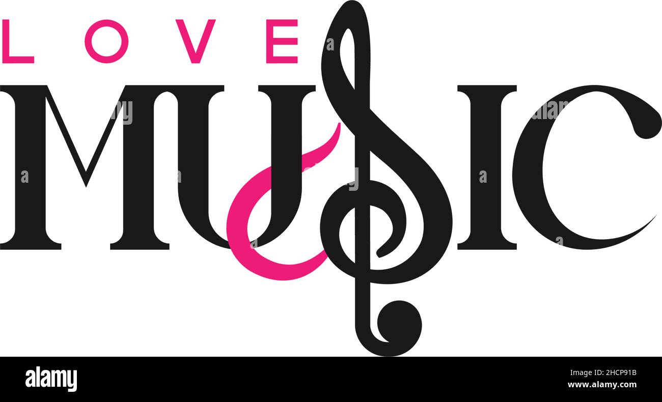Logo de la marque de lettre PLATE LOVE MUSIC Sing Song Illustration de Vecteur
