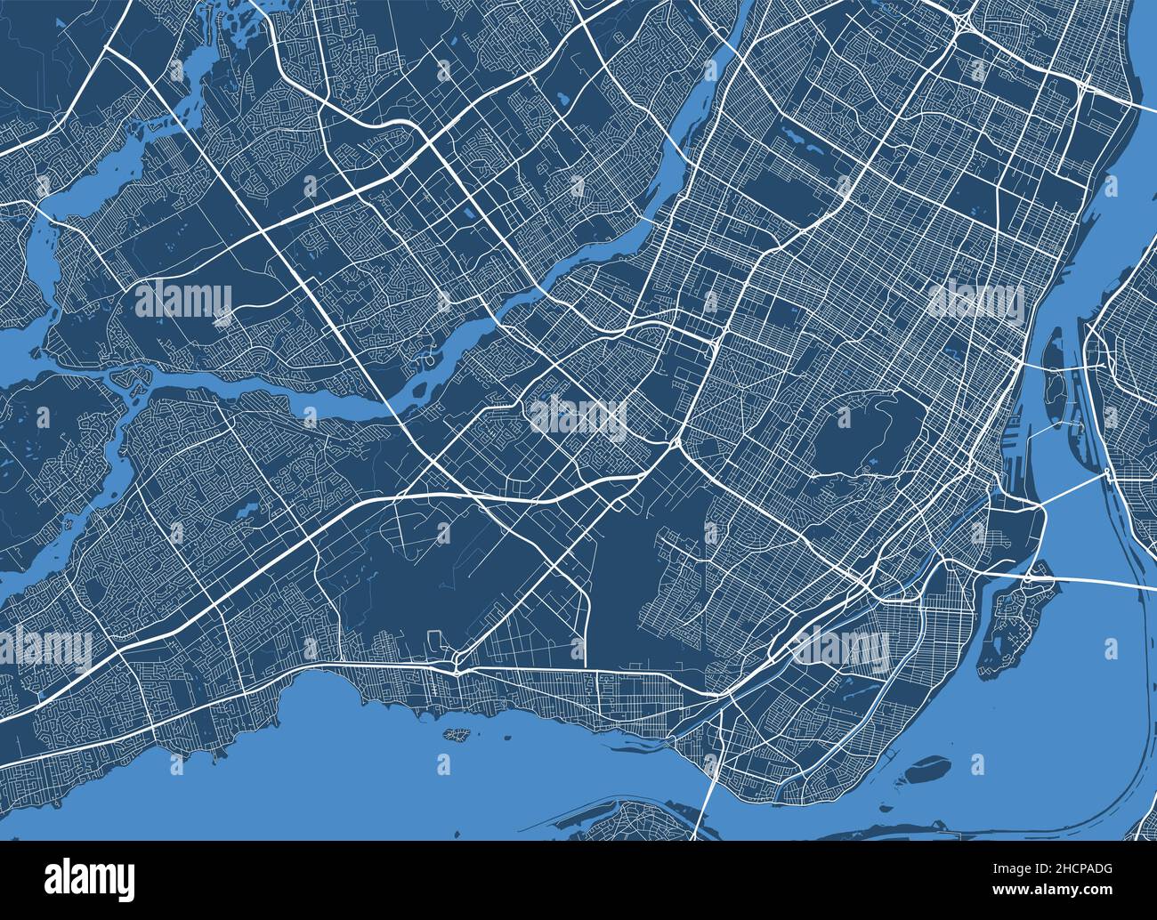 Affiche carte détaillée de la zone administrative de la ville de