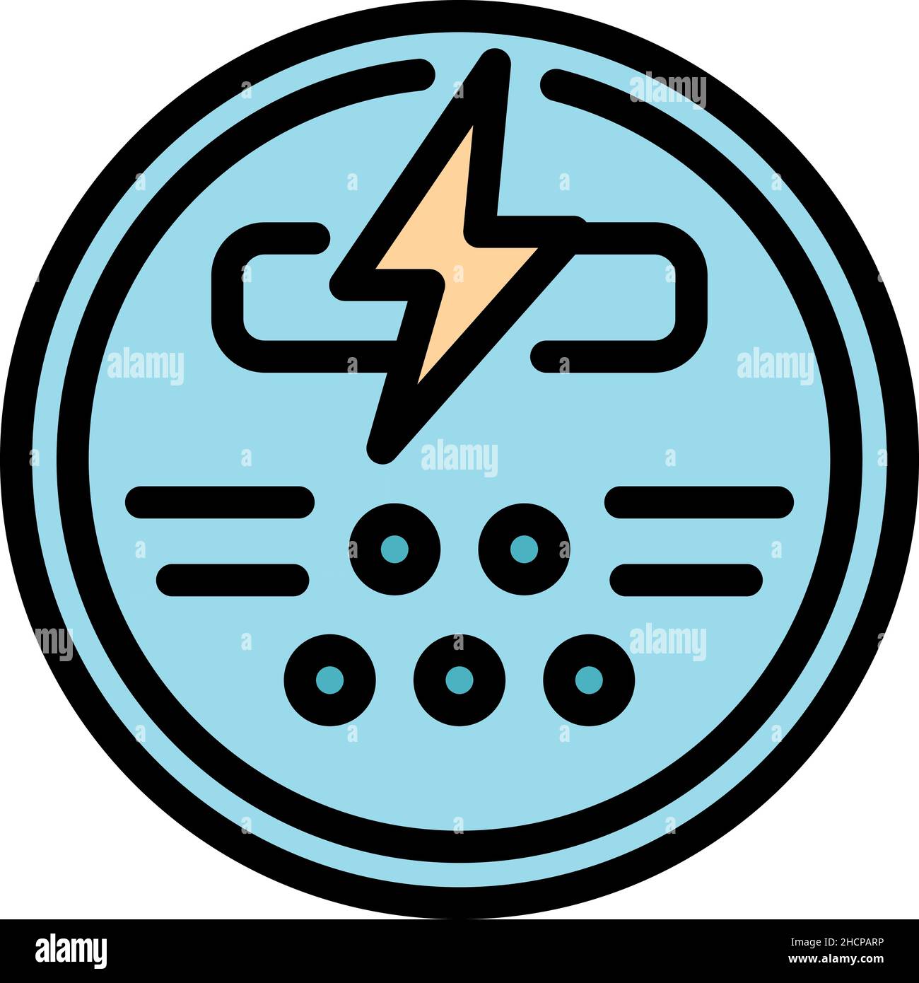 Icône de consommation d'énergie de la jauge.Indicateur de profil de consommation d'énergie vecteur icône couleur plat isolé Illustration de Vecteur