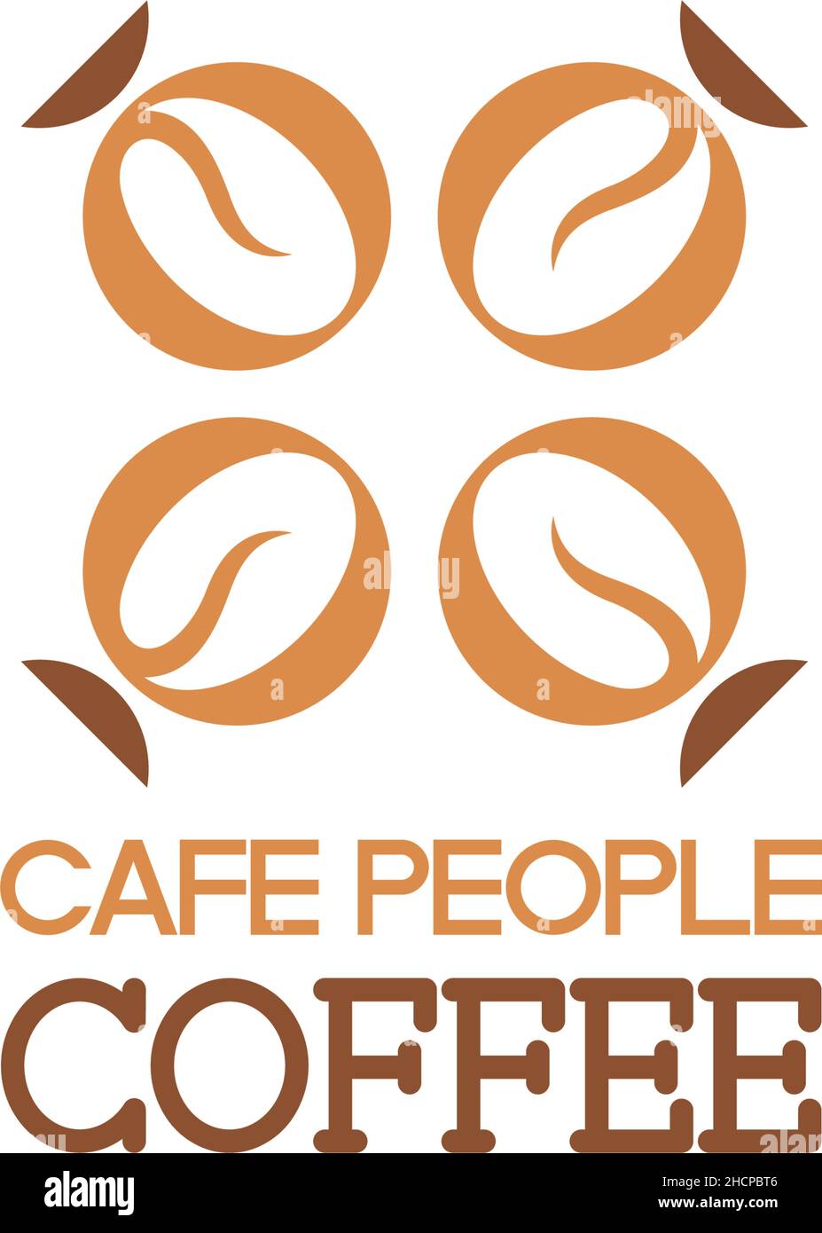 Design moderne coloré CAFE PEOPLE COFFEE Hot logo Illustration de Vecteur