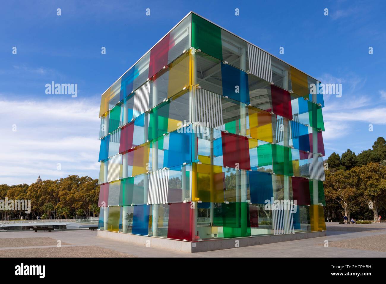 Le Centre Pompidou Malaga, dépendance du musée de Paris, situé à Paseo del Muelle Uno, Malaga, Espagne. Banque D'Images