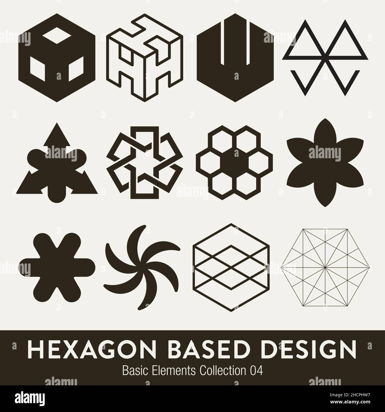 Collection d'éléments de base Vector : éléments de conception à base hexagonale Illustration de Vecteur