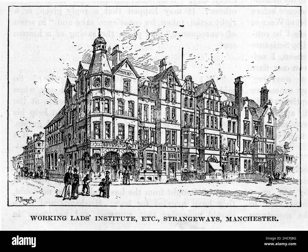 Gravure de l'Institut des lades de travail, Strangways, Manchester, Angleterre, publiée en 1892 Banque D'Images