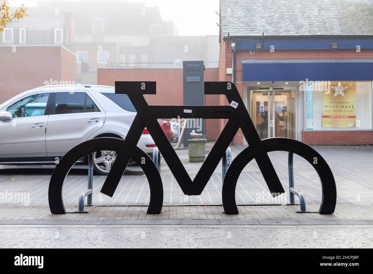 porte-vélos en forme de vélo Banque D'Images