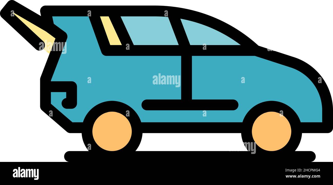 Icône de coffre.Contour de coffre voiture vecteur icône couleur isolé à plat Illustration de Vecteur