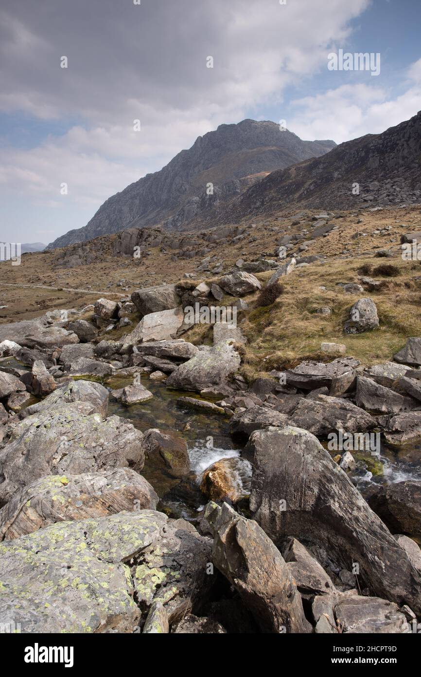 Montagne Tryfan, Snowdonia, pays de Galles du Nord Banque D'Images