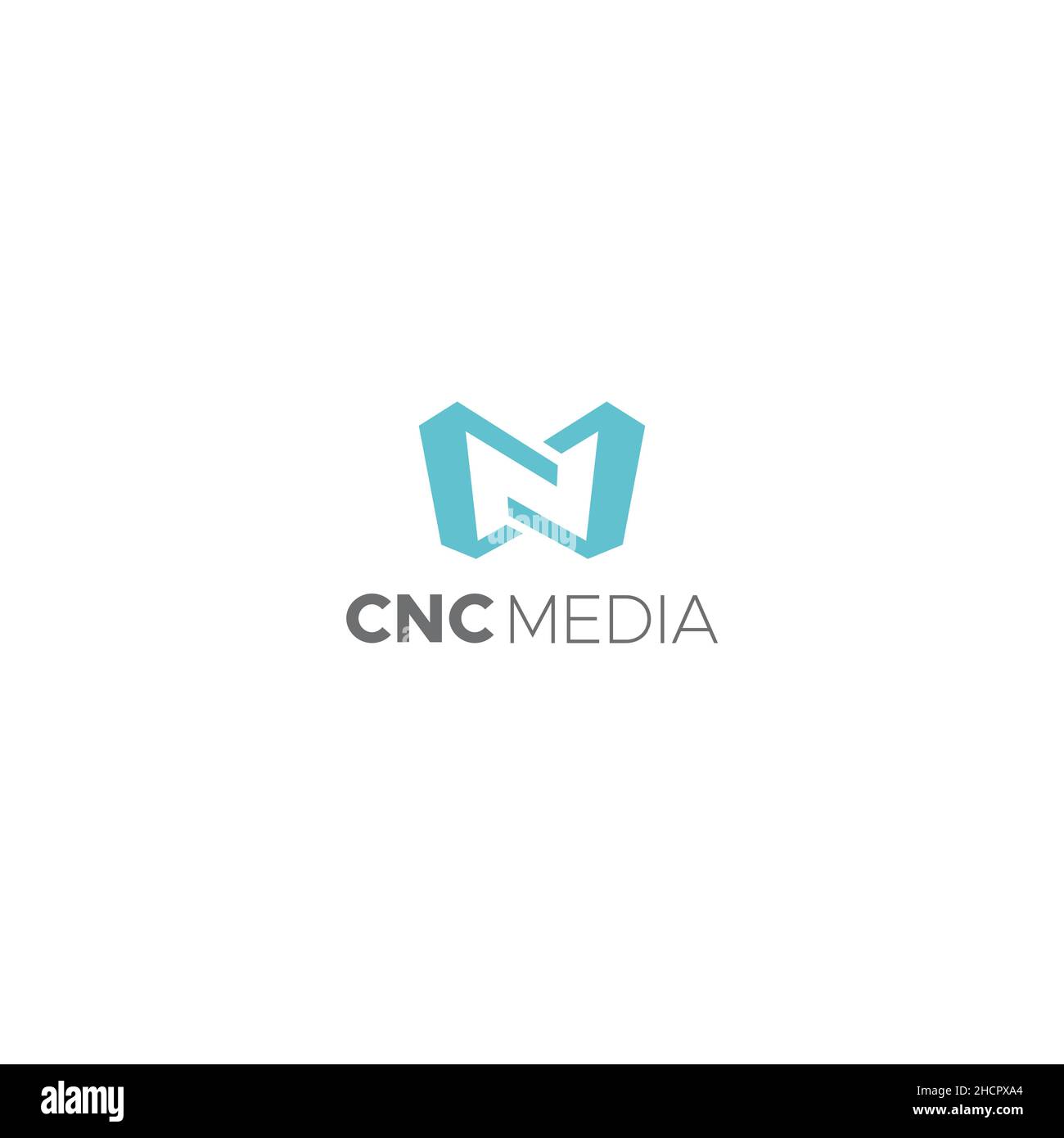 Design du logo actuel CNC-Media News plat minimaliste Illustration de Vecteur