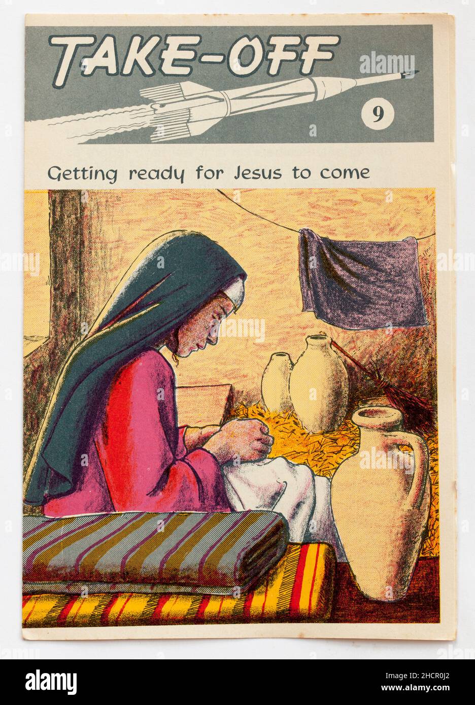 1970s Edition de Take Off une brochure religieuse publiée par le Conseil national de l'éducation chrétienne Banque D'Images