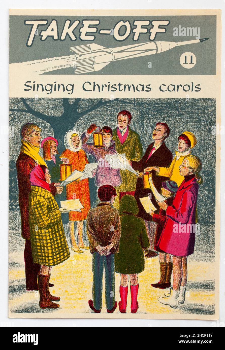1970s Édition de Noël de Take Off une brochure religieuse publiée par le Conseil national de l'éducation chrétienne Banque D'Images