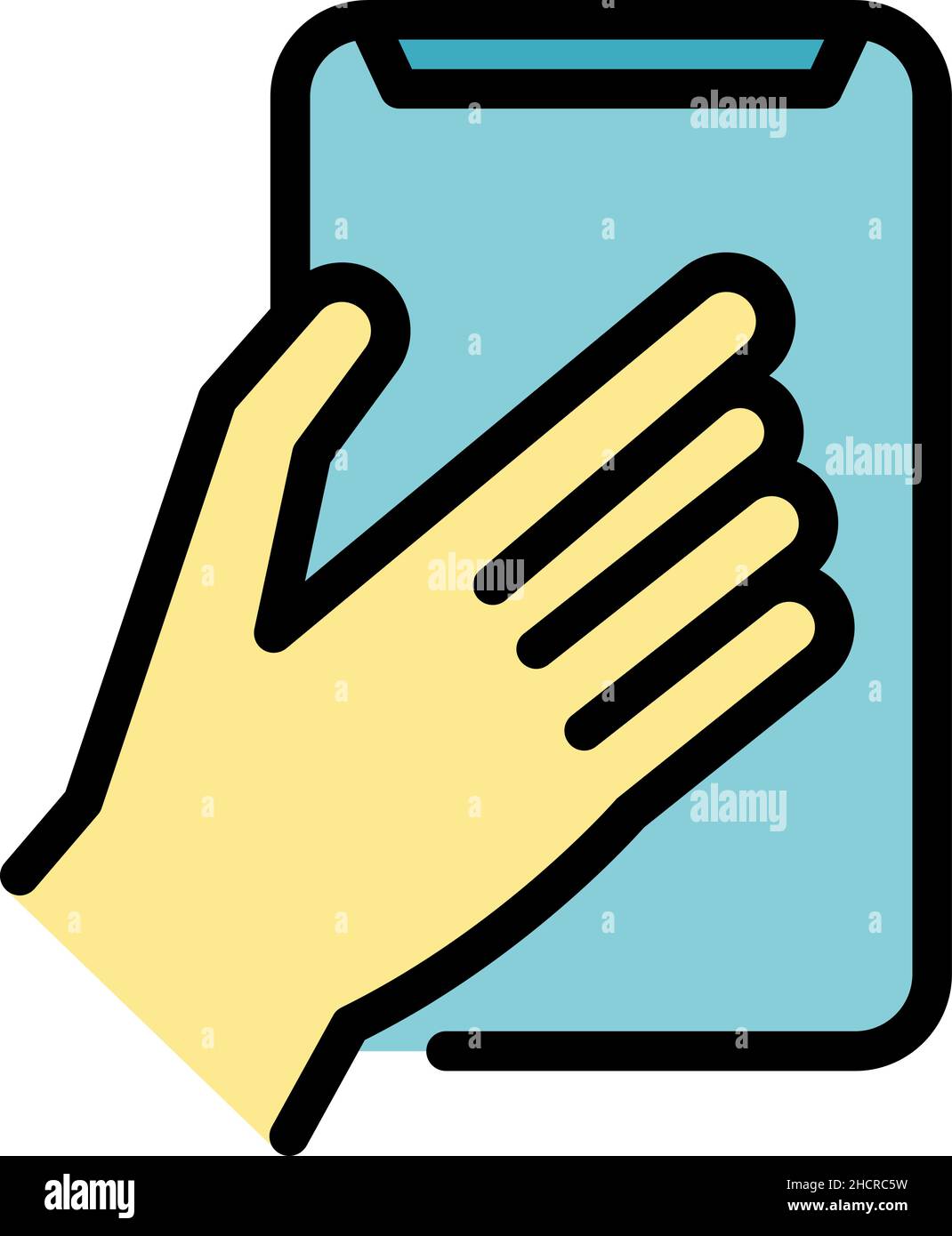 Grande icône de smartphone.Contour large smartphone Vector icône couleur plat isolé Illustration de Vecteur