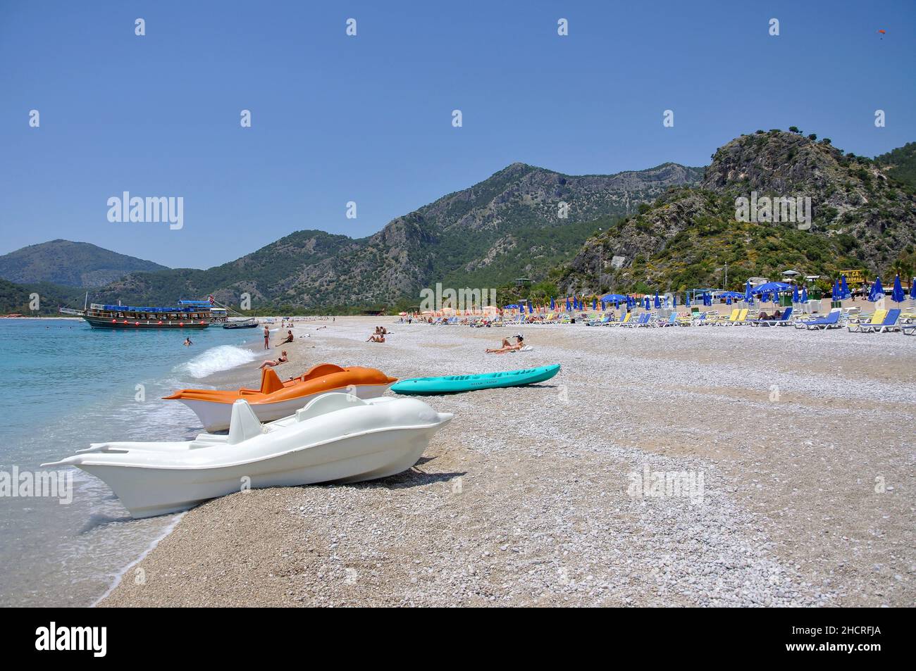 La plage d''Oludeniz, Fethiye, Province de Mugla, Turquie Banque D'Images