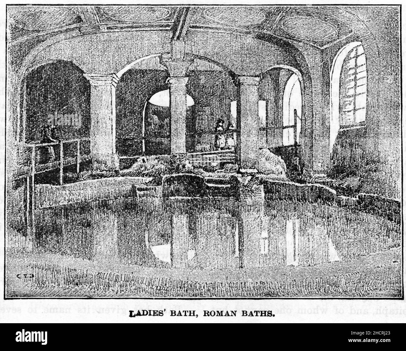 Gravure d'une maison de bain romaine pour femmes, publiée en 1892 Banque D'Images