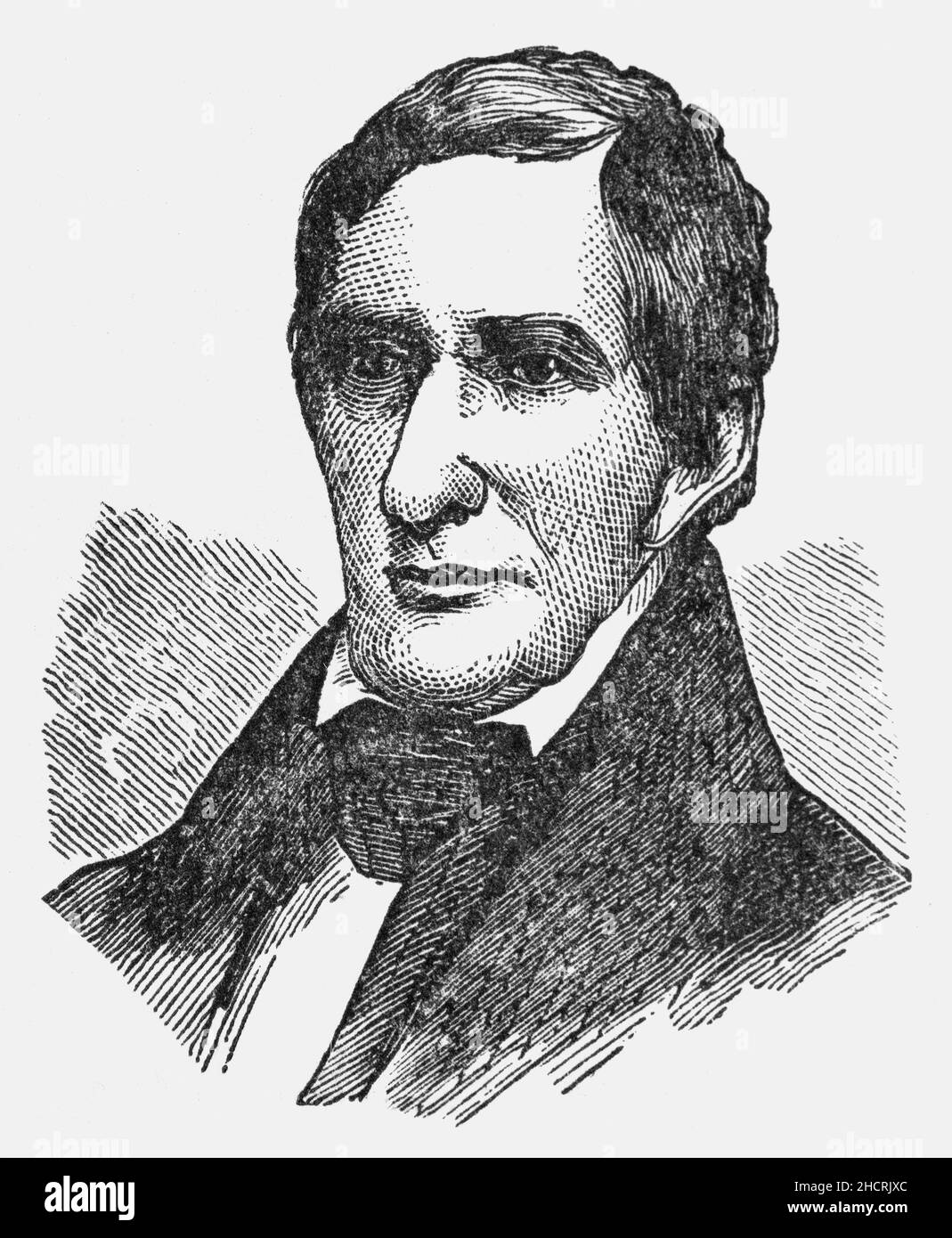 À la fin du siècle 19th, William Henry Harrison (1773-1841) était un officier militaire et un homme politique américain qui a été 9th président des États-Unis en 1841.Harrison est décédé 31 jours seulement après son investiture et a eu la plus courte présidence de l'histoire des États-Unis.Il a également été le premier président des États-Unis à mourir au pouvoir, et une brève crise constitutionnelle a résulté que la succession présidentielle n'était pas entièrement définie dans la Constitution des États-Unis.Harrison était le dernier président né en tant que sujet britannique dans les treize colonies. Banque D'Images