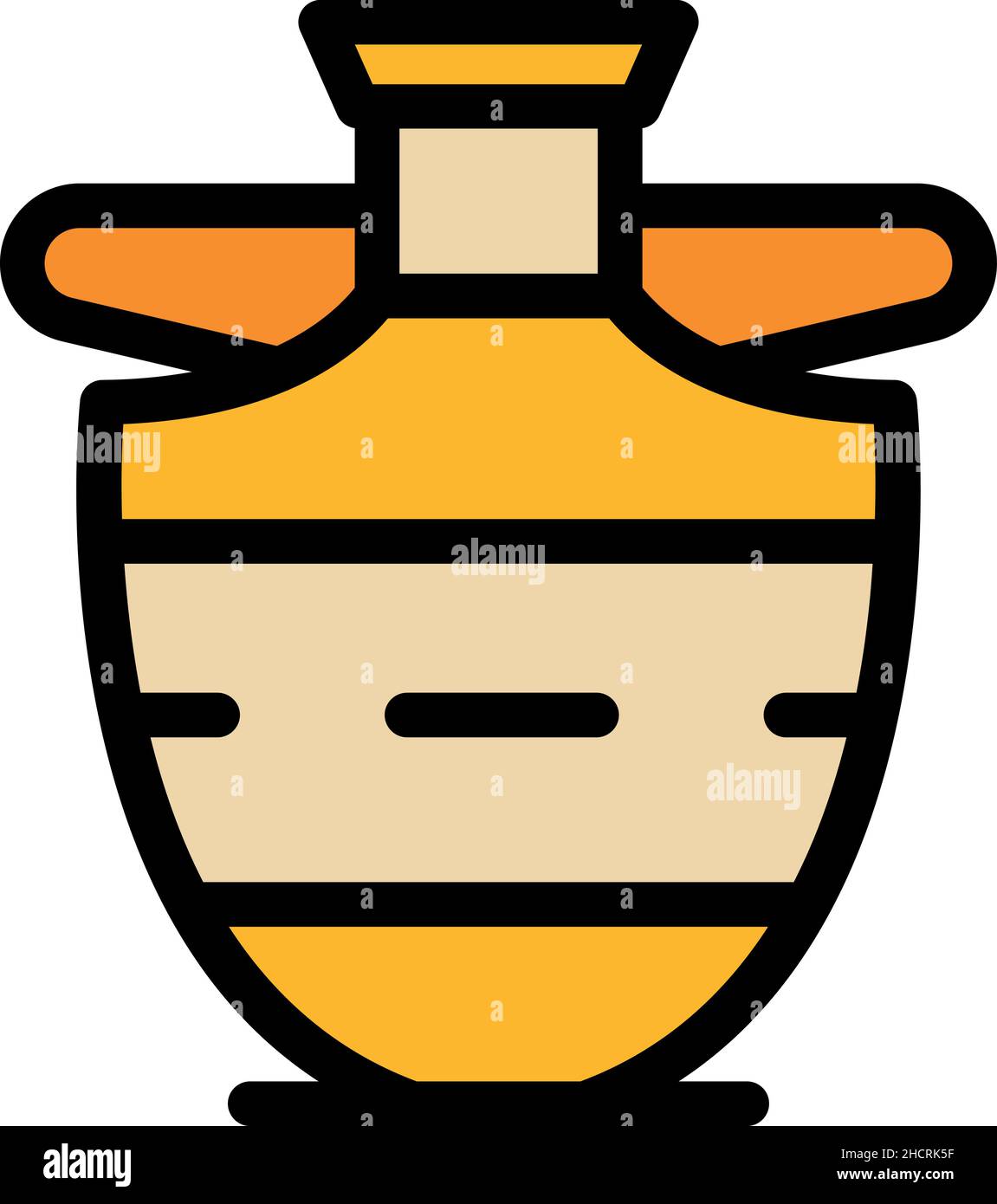 Icône d'amphore décorative.Contour décoratif amphora vecteur icône couleur plat isolé Illustration de Vecteur