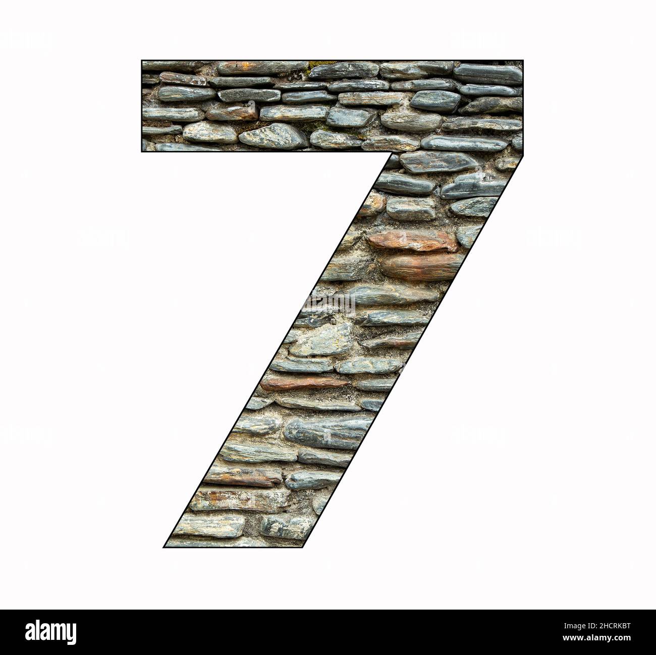Numéro 7 sur fond de pierre rustique Banque D'Images