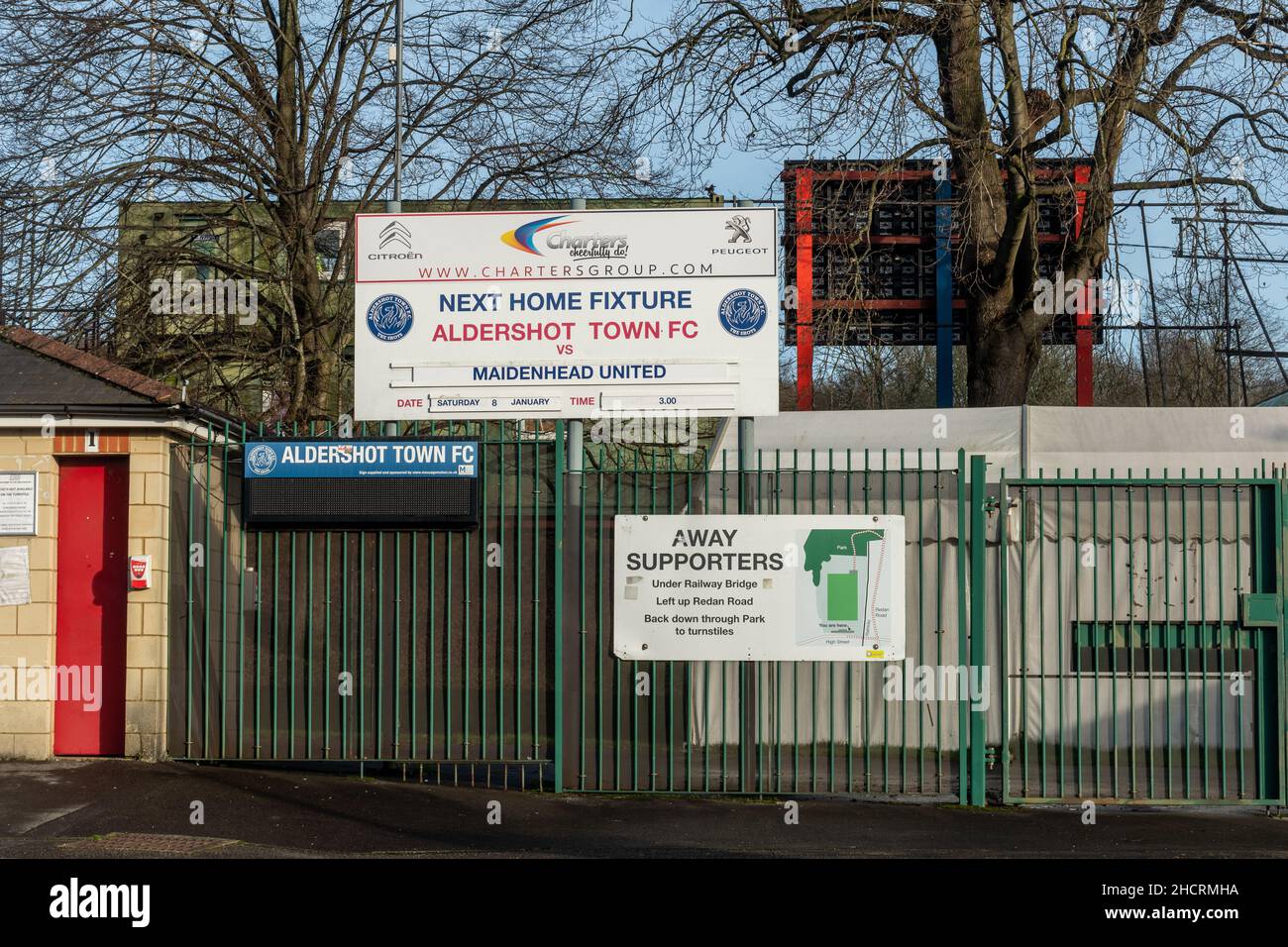 Aldershot Town football Club, le STADE EBB du Hampshire, Angleterre, Royaume-Uni Banque D'Images