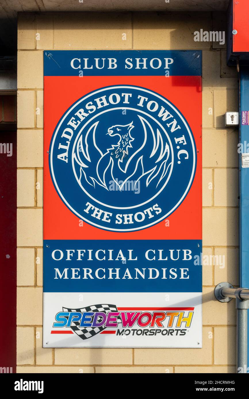 Aldershot Town football Club, le STADE EBB du Hampshire, Angleterre, Royaume-Uni Banque D'Images