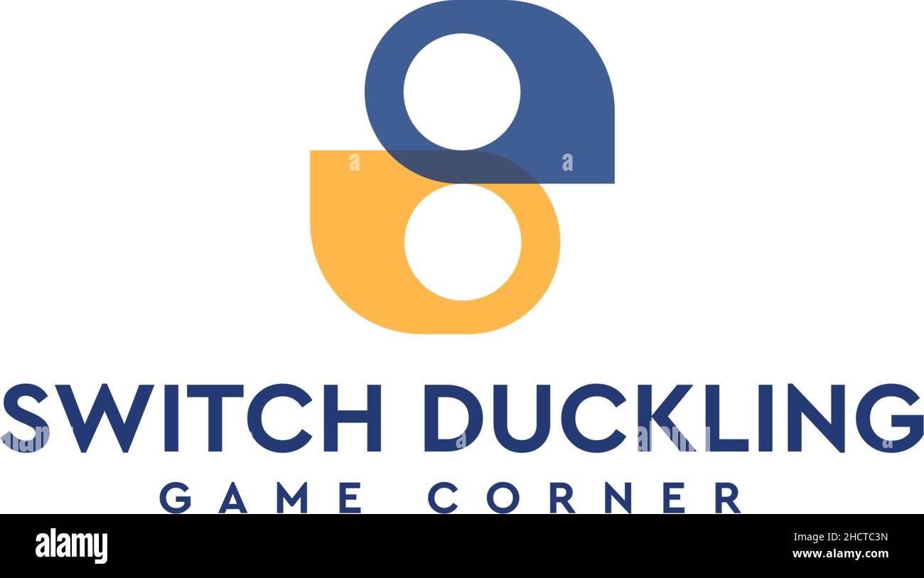 Design minimaliste COMMUTATEUR LOGO DE jeu DE DUCKLING Illustration de Vecteur