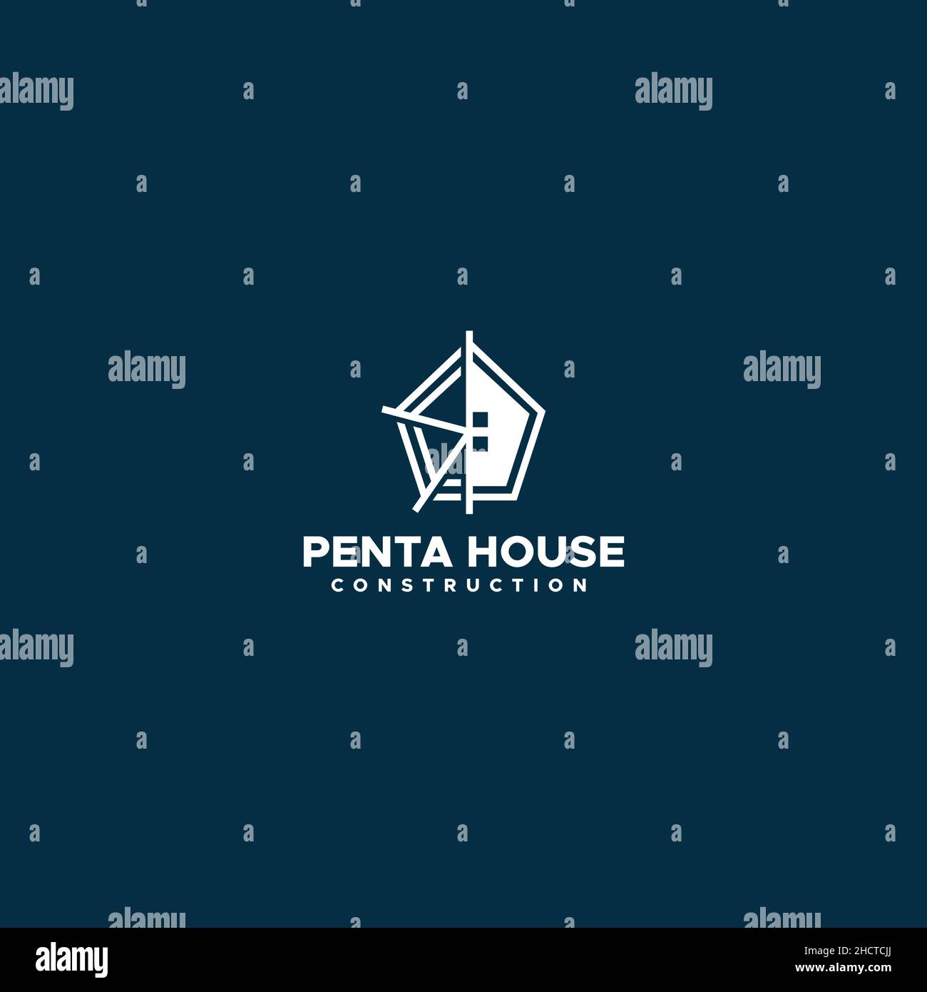 Design minimaliste et plat avec logo PENTA HOUSE Illustration de Vecteur