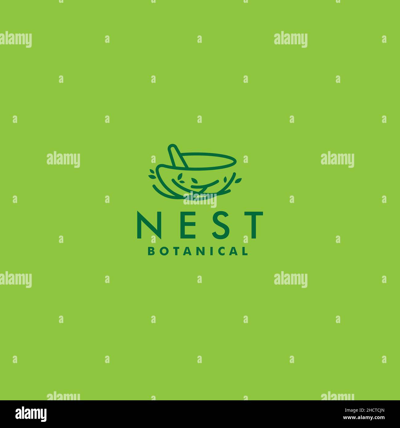 Silhouette minimaliste NID logo BOTANIQUE Illustration de Vecteur