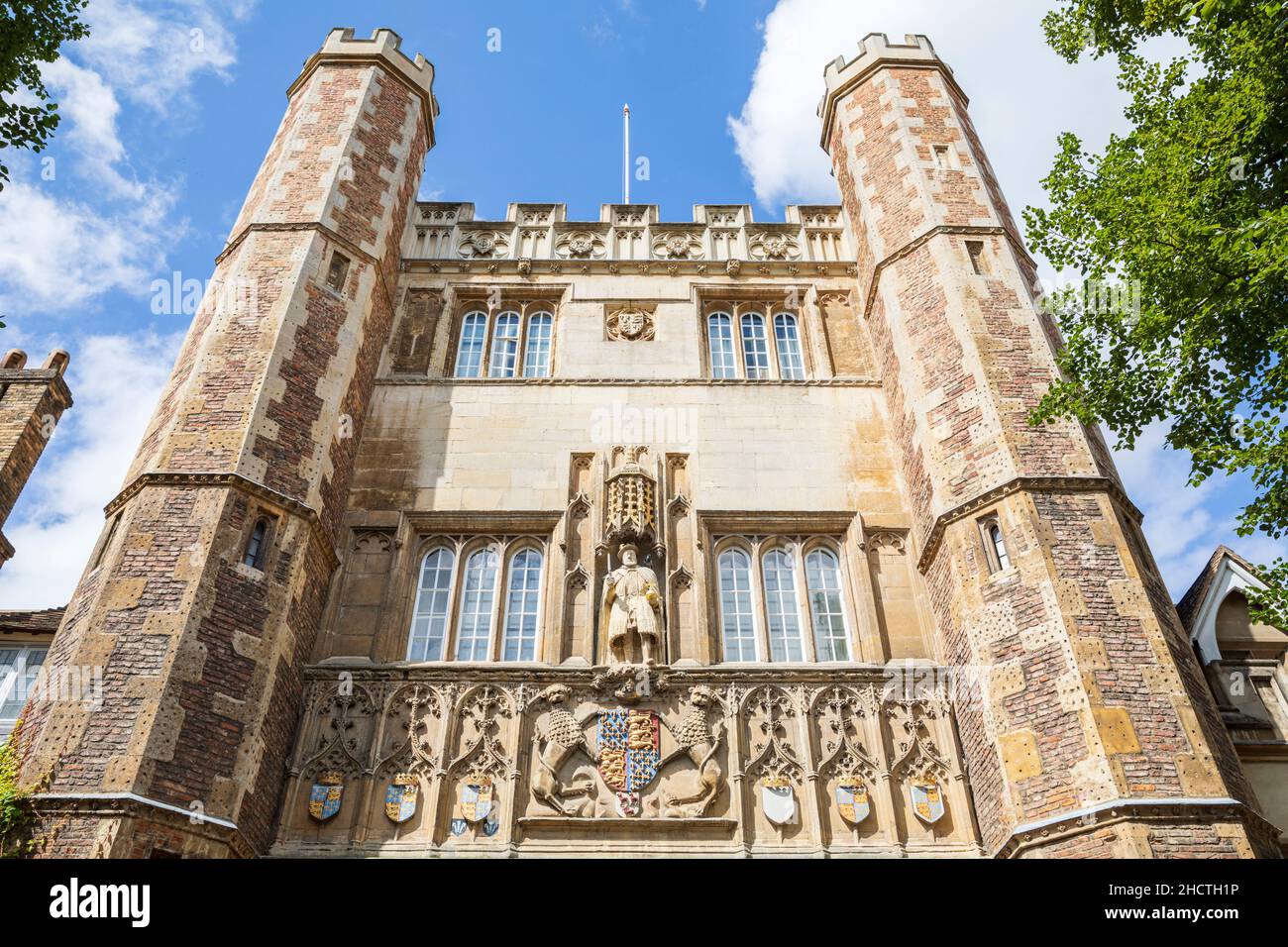 The Great Gate (détail), Trinity College, Cambridge, Angleterre. Banque D'Images