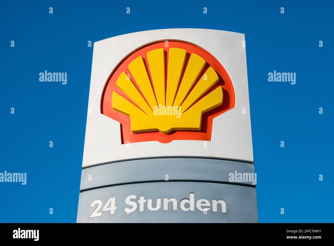 Signature de Shell Oil Company.Shell Oil Company est une filiale américaine de Royal Dutch Shell, une société pétrolière multinationale. Banque D'Images
