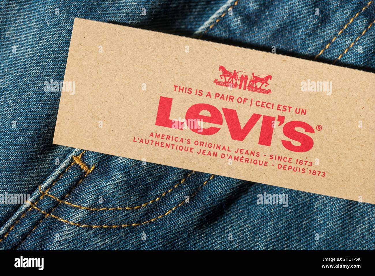 Levis jeans label close up Banque de photographies et d’images à haute résolution Alamy