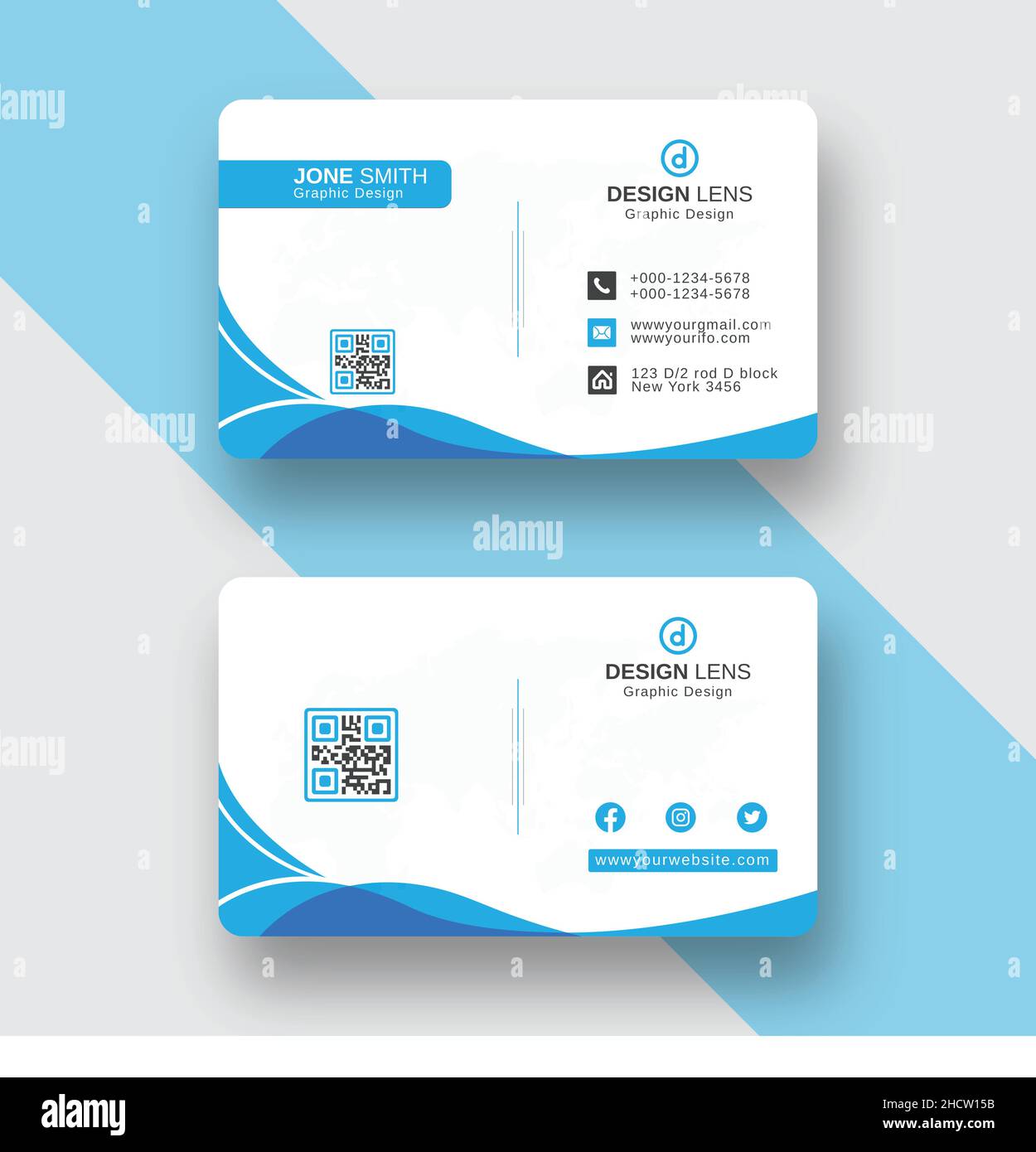 Modèle de carte de visite professionnelle créative et minimale Illustration de Vecteur