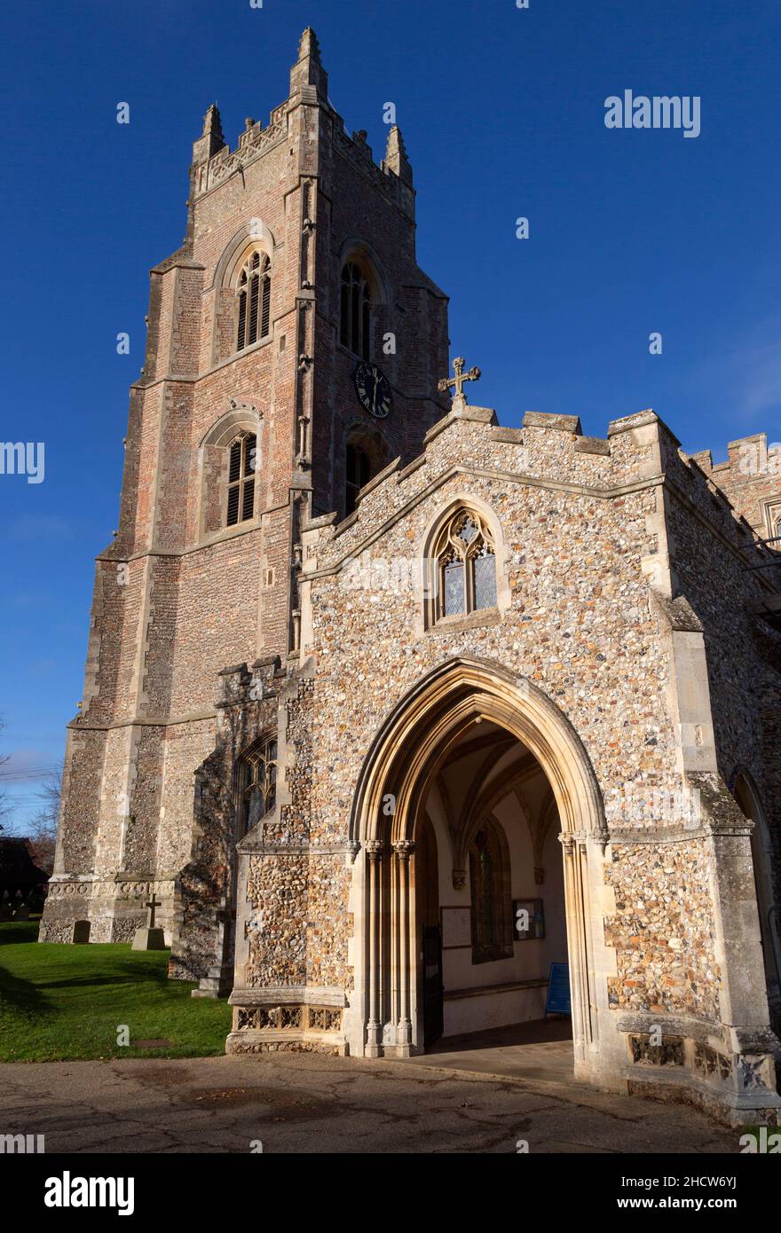 Village paroissial église de Saint Mary, Stoke by Nayland, Suffolk, Angleterre, Royaume-Uni Banque D'Images